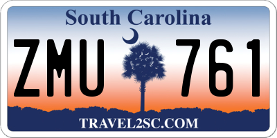 SC license plate ZMU761