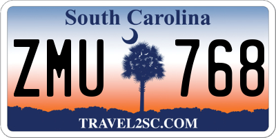SC license plate ZMU768