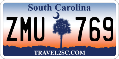 SC license plate ZMU769