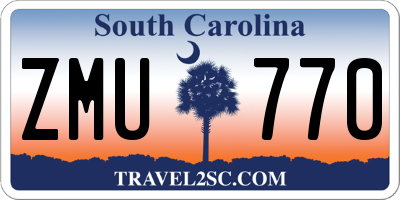 SC license plate ZMU770