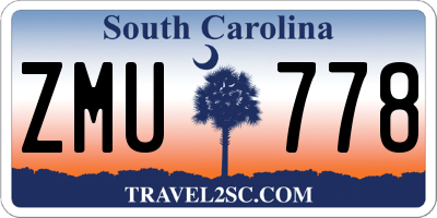SC license plate ZMU778