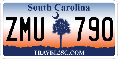SC license plate ZMU790