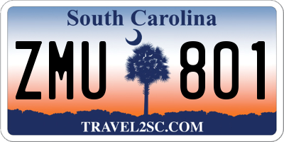 SC license plate ZMU801