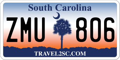 SC license plate ZMU806