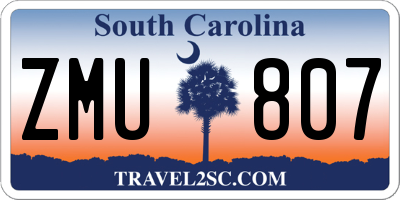 SC license plate ZMU807