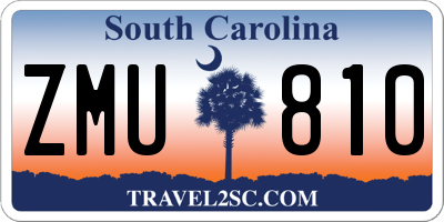 SC license plate ZMU810