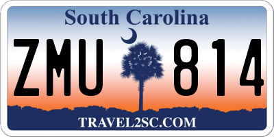 SC license plate ZMU814