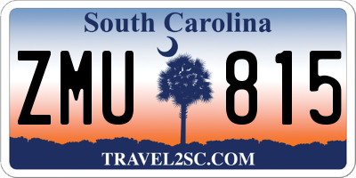 SC license plate ZMU815