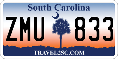 SC license plate ZMU833