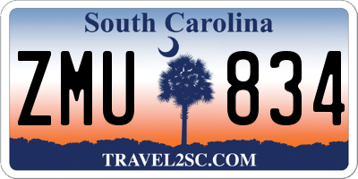 SC license plate ZMU834