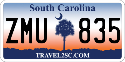 SC license plate ZMU835