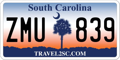 SC license plate ZMU839