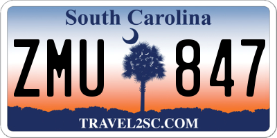 SC license plate ZMU847