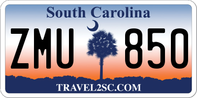 SC license plate ZMU850