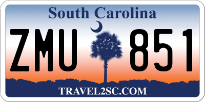 SC license plate ZMU851