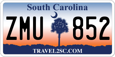SC license plate ZMU852
