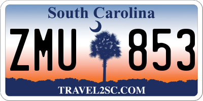 SC license plate ZMU853