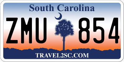 SC license plate ZMU854
