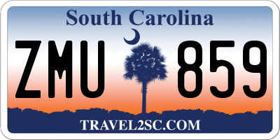 SC license plate ZMU859