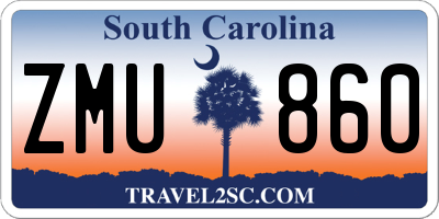 SC license plate ZMU860
