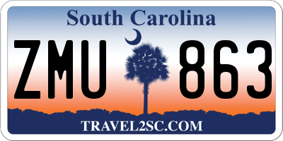 SC license plate ZMU863