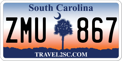 SC license plate ZMU867