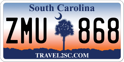 SC license plate ZMU868
