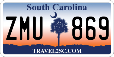SC license plate ZMU869