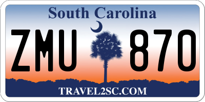 SC license plate ZMU870