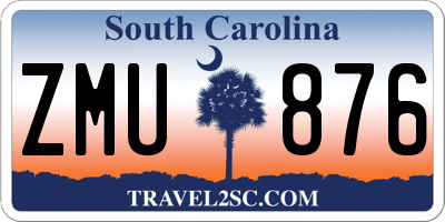 SC license plate ZMU876