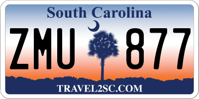 SC license plate ZMU877
