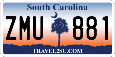 SC license plate ZMU881