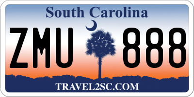 SC license plate ZMU888