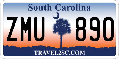 SC license plate ZMU890