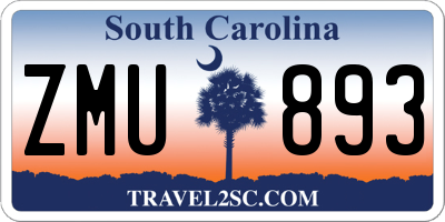 SC license plate ZMU893