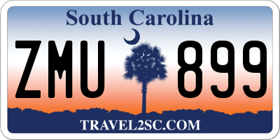SC license plate ZMU899
