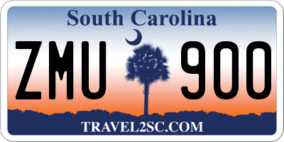 SC license plate ZMU900