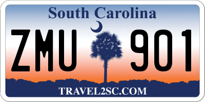 SC license plate ZMU901