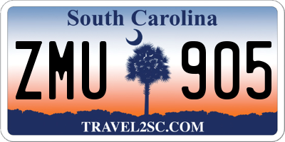 SC license plate ZMU905