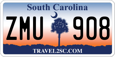 SC license plate ZMU908