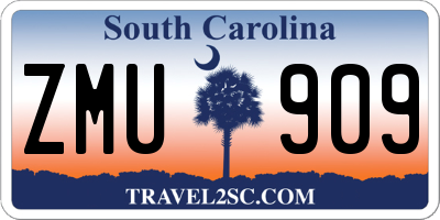 SC license plate ZMU909