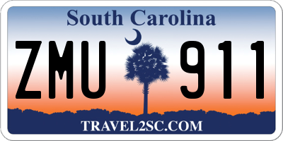 SC license plate ZMU911