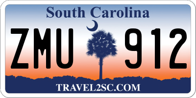 SC license plate ZMU912