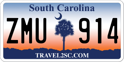 SC license plate ZMU914