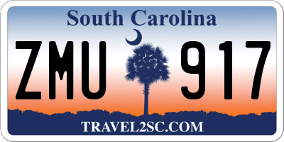 SC license plate ZMU917