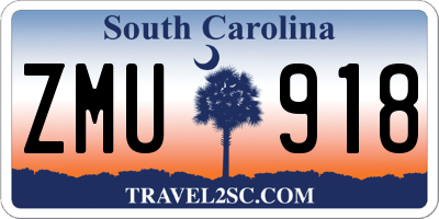 SC license plate ZMU918