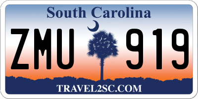 SC license plate ZMU919