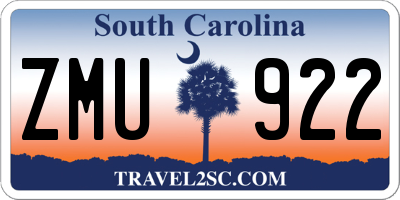 SC license plate ZMU922