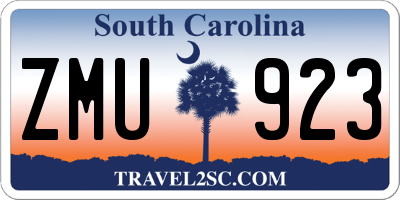 SC license plate ZMU923