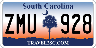 SC license plate ZMU928